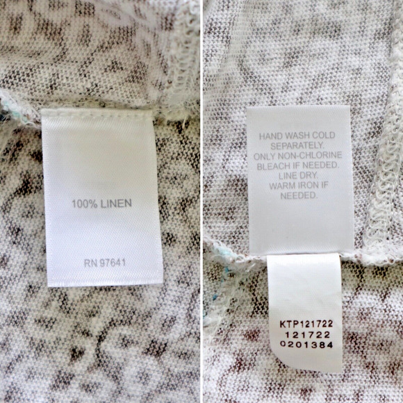 J Jill Size Petite S Love Linen Tee Crossover Hem Beechnut Lavish Tile - Picture 9 of 9